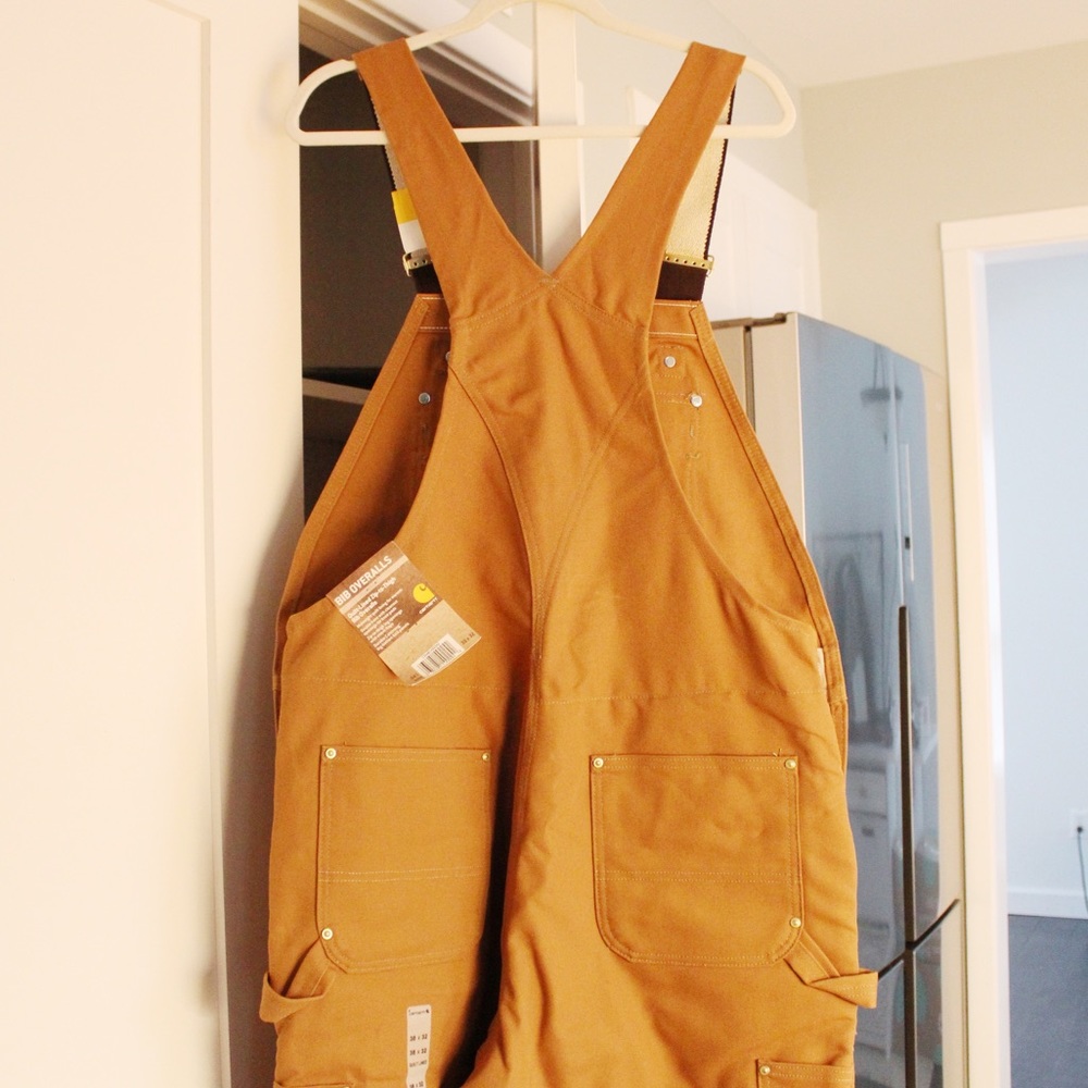 Carhartt R41 Quilt-Lined Zip-To-Thigh Duck Bib Overalls in Brown NWT Size 38X32 - Picture 10 of 12